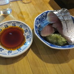 日本酒と私 - サバきずし（３５０円）