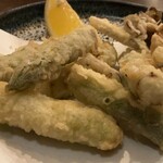 ひでや - アスパラ 天ぷら