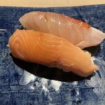 鮨 秀とら - 鱒、金目鯛