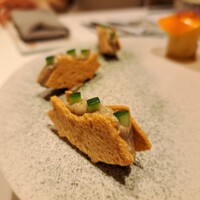 JINBO MINAMI AOYAMA - ⚫アミューズ「鮎  梅肉  胡瓜」