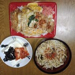 樹 - カツ丼＋二郎系ミニラーメン＋ヤッコ　欲張りすぎて腹がパンクするｗ