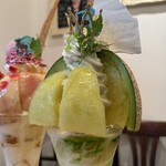 カフェ ド リオン - 静岡クラウンメロンのパフェ