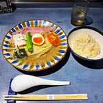 うずとかみなり - 「WAGYU冷やし中華UK」＋「ν胡椒飯（小）」