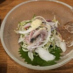 金町製麺 - 豊後水道イワシの薬味和え