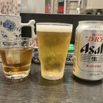 たこやき 大八 - 麦茶と缶ビール\400