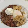 ステーキライスとカレーの店センタービーフ - 料理写真:ステーキライス（1,540円：肉Mサイズ、ガーリックバターライス、半熟たまご）