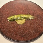 313388859 - 秋田のヤングコーン、スズキのサルシッチャ、自家栽培のミント（味付けは塩だけ）