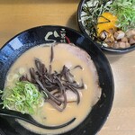 らーめん二男坊 - まちがいないセット1,200円