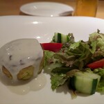 アドゥエパッシ - 枝豆のスフォルマート　ゴルゴンゾーラソース