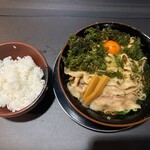 麺屋　たか - ライスが付けられるので、豚バラ肉をいつも乗せて食べます