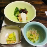 奥湯河原温泉　加満田 - 鰻とろろ、海老アボカド、なます