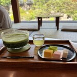 喫茶きはる - 相方さんは「松江三大銘菓」と冷たいお薄のセット。ってあれ！？和菓子が4種ある！？