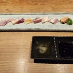 市岡45 - 花尾鶏のお造り盛り合わせ