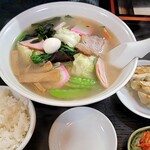 丸山飯店 - 料理写真:五目ソバ＋ランチセット（小ライス・餃子3個）