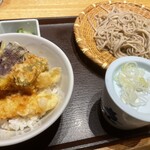 ソバキチ - 海老天丼と蕎麦（もり）