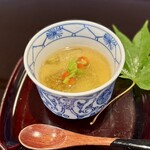 割烹 新多久 - 焼なす冷し茶碗蒸し