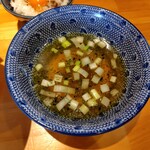 麺家 たけ田 - 黒鮑と真鯛のアカモク水塩つけ麺のつけ汁