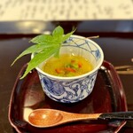 割烹 新多久 - 焼き茄子 冷し茶碗蒸し