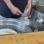 まさごそば - ネギの空中切り