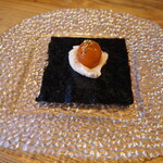 炭火焼き鳥 鶏尽 - 鶏海苔巻 きんかん醤油漬けのせ