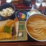 うどん 蔵十 - 冷かけと天ぷら定食