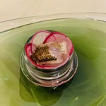 イタリアンレストラン Zucca - 炙ったカマスの瞬間スモーク②