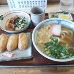 古狸庵 - うどん定食 いなり 680円