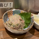 すし専門ストア かど平 - なめろう。これ絶対頼んだほうがいいめちゃくちゃおいしい開店から1時間位で売り切れてました。