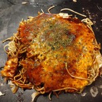 お好み・鉄板焼道場 三箆 - 肉玉そば＋イカ天