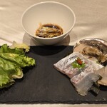 翠陽 - 三重県産鮑と伊勢真鯛のしゃぶしゃぶ葱オイルソース