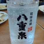 ガーデンあさひ - 八重泉ソーダ割り550円、グラスは小さめだが割安感あり。