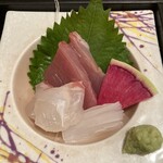 和み酒 仁 - 造里（鮪、鯛、烏賊）