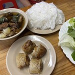 Bún Chả Đắc Kim - ブンチャーセットメニュー　蟹入り春巻き付き