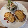 ウッディカフェ - クロックムッシュとマヌル風のハーフ＆ハーフ（C＋Dモーニング）