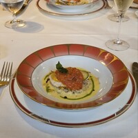 横濱元町 霧笛楼 - ハマダイのソテー 夏野菜のラタトゥイユ風
                    茄子のバターライス トウモロコシソース