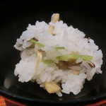 高麗橋桜花 - 松茸ご飯に水菜も入っててシャキシャキ♪