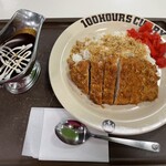 100時間カレー - 料理写真:手仕込み三元豚ロースカツ　並盛り　オリジナルソース　無料ガーリックフレーク追加　