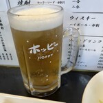 ゴールデンもつ - シャリキンの生ホッピー白・中ジョッキ