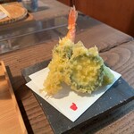 そば切り 鴨嘴 - 天ぷら小盛り