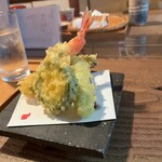 そば切り 鴨嘴 - 天ぷらをアングルを変えて