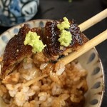 うな辰 - ひつまぶし（4,000円）
      ４）追いタレ、わさびでうまい！