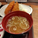 やえす初藤 - 白身魚のフライ＆牛焼肉定食1100円