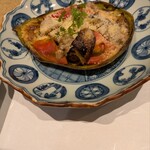 季節料理 朝菜 - 緑茄子トマトチーズ焼
