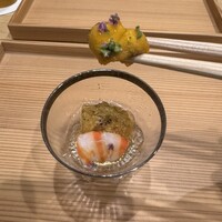 口福 みなみ - ウニの箸上げ