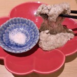 新宿御苑 天ぷら串 山本家 - 自然薯生とろ（岩塩添え）