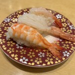 氷見回転寿司　粋鮨 - エビ食べ比べ三種