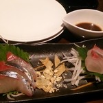 ハマチョウ - 縞鯵の刺身８８０円(201410)