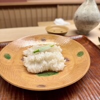 緒方 - 沼島の鱧の油焼き、浮袋 生姜醤油で