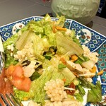 酒々落菜 - おこげとたっぷり唐辛子のサラダはサクサクで美味しい