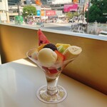 渋谷西村 フルーツパーラー 道玄坂店 - フルーツあんみつ＋バニラアイスクリーム